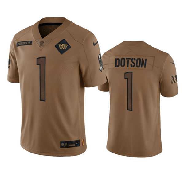 Men's Washington Commanders #1 Jahan Dotson 2023 Brown Salute To Service Limited Football Stitched Jersey Dyin,We sell and wholesale Men's Washington Commanders #1 Jahan Dotson 2023 Brown Salute To Service Limited Football Stitched Jersey Dyin on line form chian!